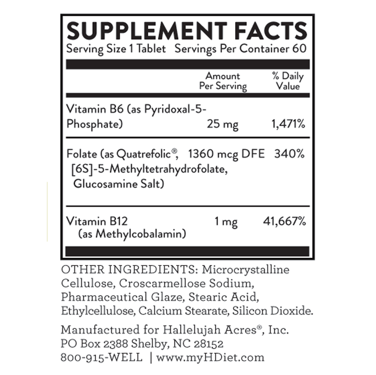 Vitamin B12, B6, Folate