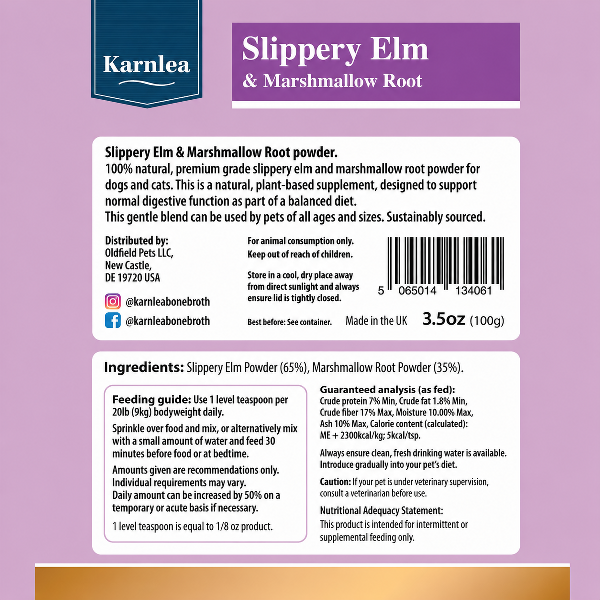 Slippery Elm & Marshmallow Root Powder Topper - 3.5 oz