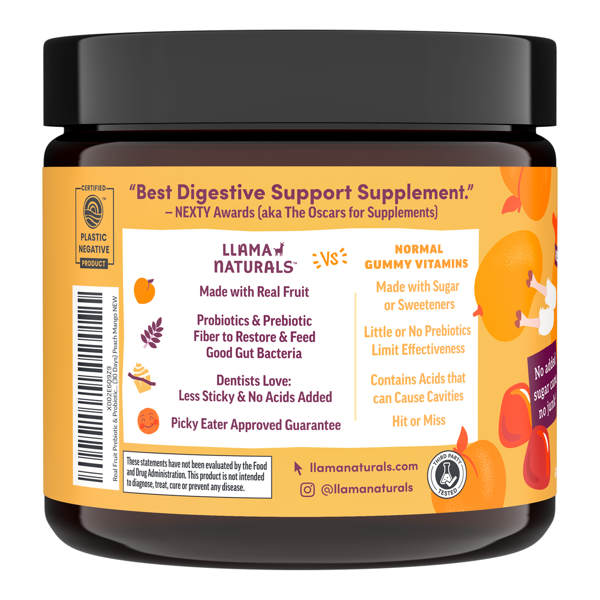 Kids Prebiotic & Probiotic Gummies, Peach Mango (60 ct)