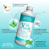 Xyli Swish All-Natural Mouth Rinse - Alcohol & Fluoride-Free with Xylitol, Aloe Vera, Purified Silver, Peppermint Oil - Safe to Swallow, Refreshing Taste - 16oz, 48 Servings