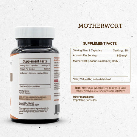 Secrets of the Tribe Motherwort Capsules