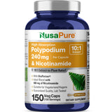 NusaPure Polypodium Nicotinamide 10:1 Extract, 240 mg per Veg Caps - 150 Count (Non-GMO, Soyfree, Bioperine)