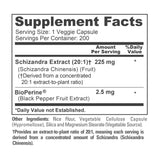 NusaPure Schizandra Berries 20:1 Extract, 225 mg, 200 Vegan Capsules (Non-GMO, Bioperine)