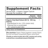 NusaPure USDA Organic Holy Basil Capsules 20:1 Extract, 350 mg 150 Vegan Caps Tulsi Holy Basil Leaf Extract 2.5% Ursolic Acid Non-GMO