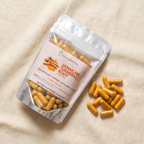 Yaga Lifestyle Organic Jamaican Turmeric Supplement - 60 Vegan Capsules