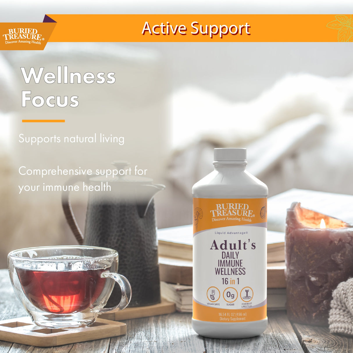 Buried Treasure Liquid Nutrients®  Adult Daily Immune Wellness – Liquid Supplement with Vitamin C and Antioxidants