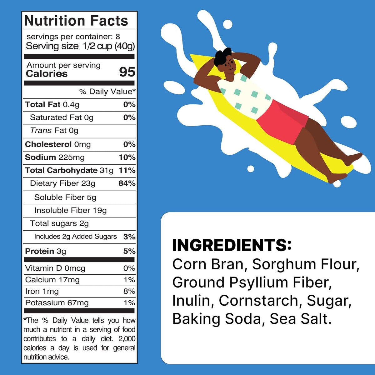 Poop Like a Champion Original Ultra Fiber Cereal — 23g fiber, 84% daily value