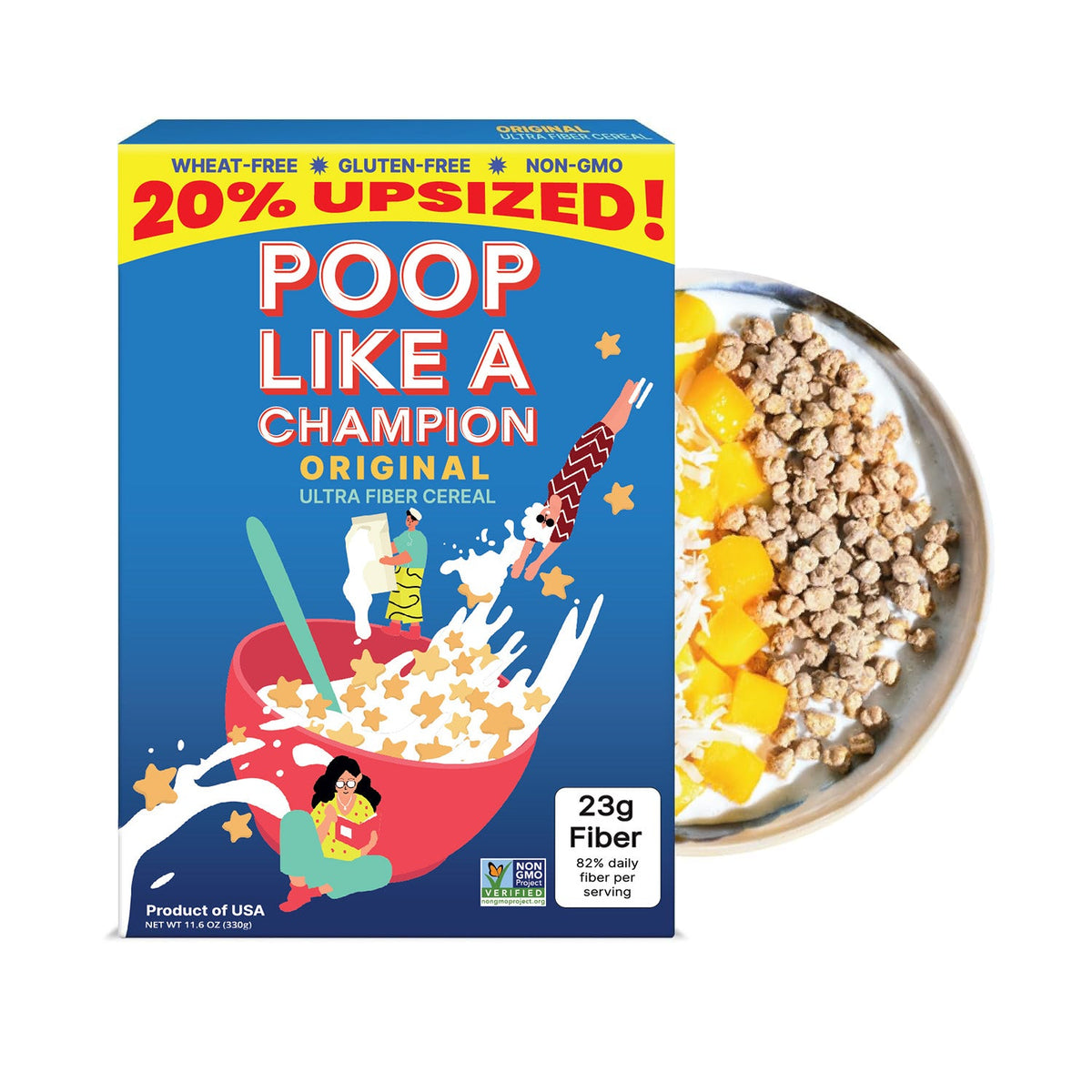 Poop Like a Champion Original Ultra Fiber Cereal — 23g fiber, 84% daily value