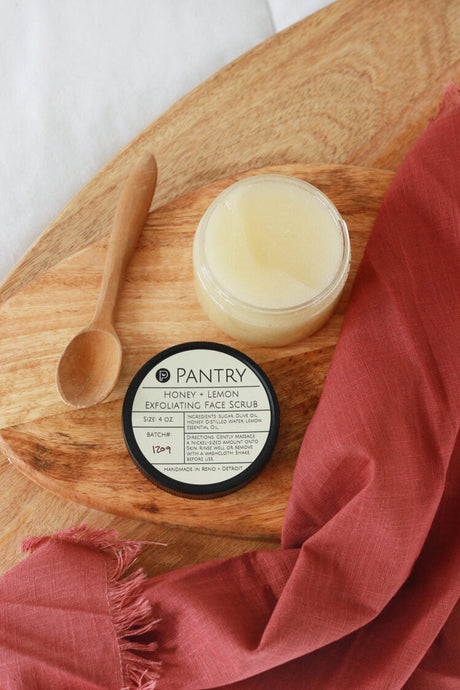 Pantry Products Honey + Lemon Exfoliating Face Scrub | Brightening Sugar Scrub