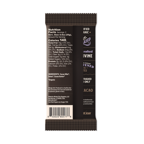Premium Date Sweetened Dark Chocolate Bar - 65% Cacao