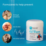 SensoVet Ear Wipes for Dogs & Cats - 100 Wipes