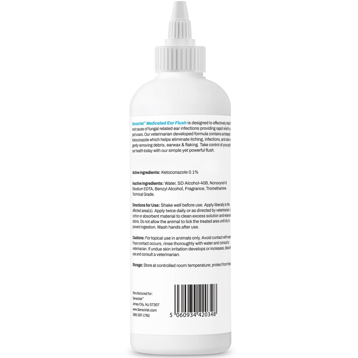 Medicated Ear Flush for Dogs & Cats - 8oz