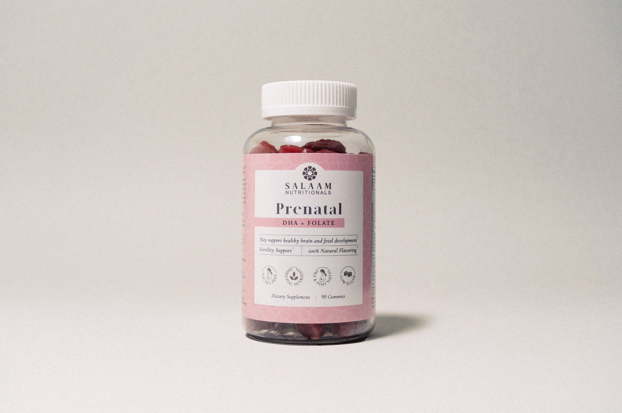 Halal Prenatal Vitamins - Gummy Multivitamins with Folate & DHA - 90 Count | Salaam Nutritionals