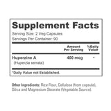 NusaPure Huperzine A 400mcg 180 Veggie Capsules (Vegetarian, Non-GMO, Vegan)
