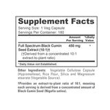 NusaPure Full Spectrum Black Cumin Seed 10:1 Extract, 450 mg 180 Veggie Powder Caps Non-GMO, Vegan Non-Oily