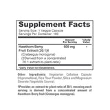 NusaPure Hawthorn Berry 20:1 Extract, 500 mg 180 Veg Caps, Suitable for Vegetarians, Vegan, Non-GMO Dietary Supplement