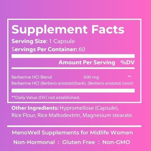 CRAVINGS* Berberine : 60 Caps : Part of the MenoWell Metabolic Support System