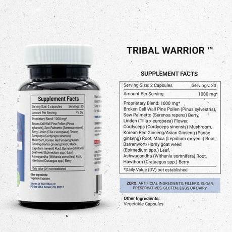 Secrets of the Tribe Tribal Warrior Capsules - Male Strength/Vitality