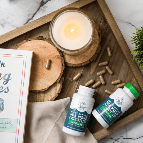 Organic Sea Moss, Bladderwrack & Burdock Root Capsules — 60 Vegetable Capsules