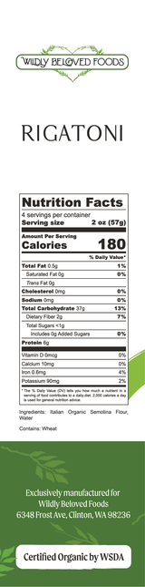 Rigatoni - Vegan - Dried