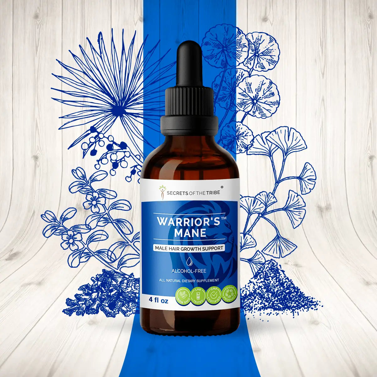 Secrets of the Tribe Warrior's Mane - Male Hair Growth Support