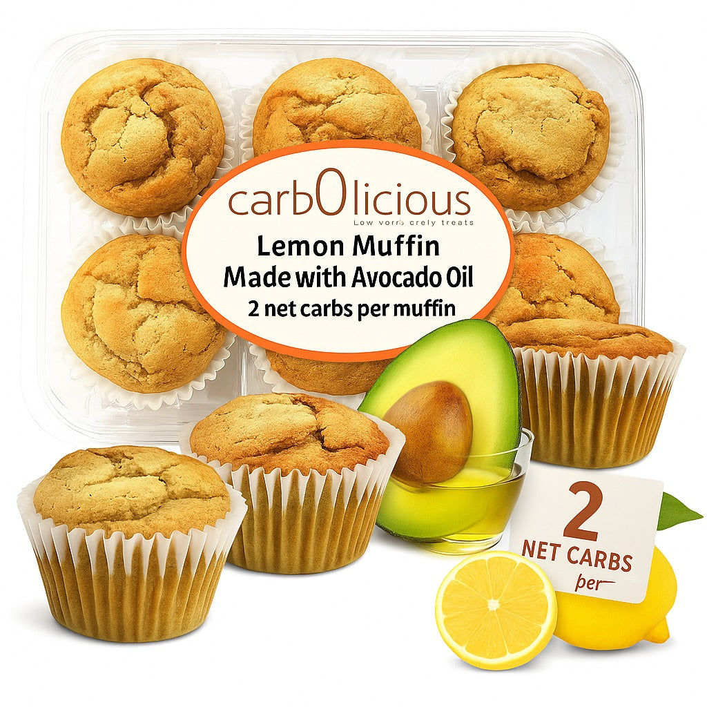 Carbolicious Carbolicious Homestyle Lemon Muffin Low-Carb Sugar-Free - 6 Pack - Only 2g Carbs per Muffin