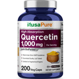 NusaPure Quercetin - Suitable for Vegetarian/Vegan, Non - GMO - 1000 mg - 200 Capsules