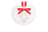 Pawprints Keepsake Hanging Holiday Ornament, Heart Shape