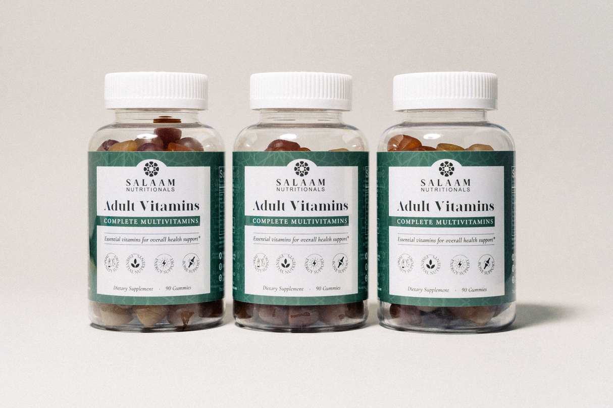 Halal Adult Multivitamin Gummies - Complete Nutrition with Essential Vitamins - 90 Count