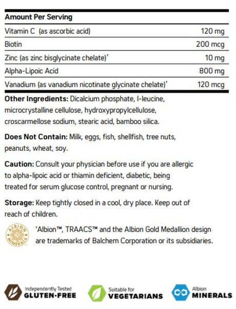 Alpha CU (Alpha-Lipoic Acid Formula) 120 Tablets