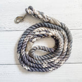 Grey Leash: 4 Feet / Solid / 3/8 Inch