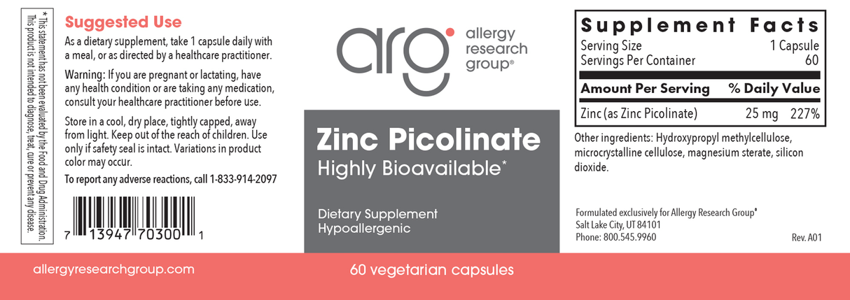 Zinc Picolinate 60Veggie Caps