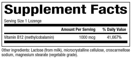 B12 Methylcobalamin 1000 MCG 60Lozenges