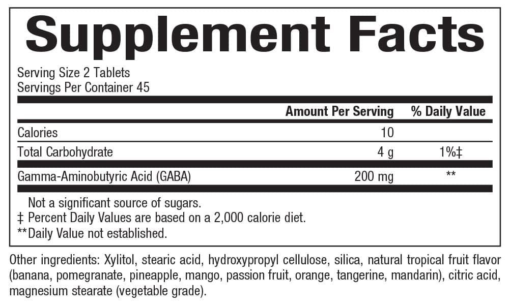 GABA-Pro Calming Effect 100 MG 90Chewable Tablets