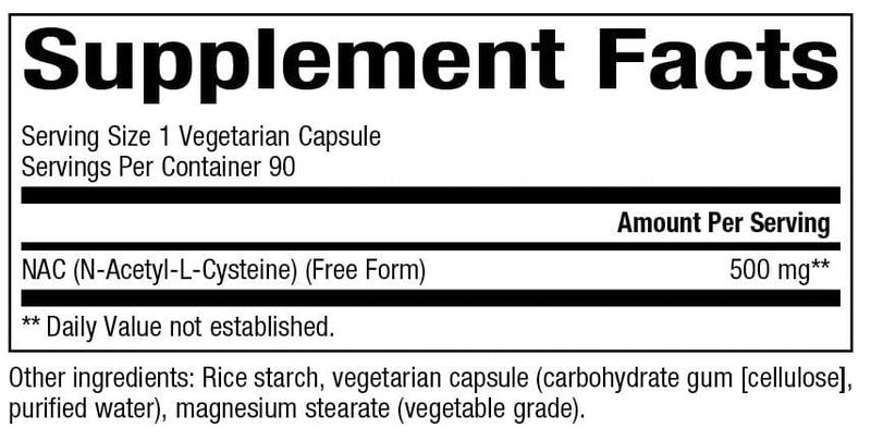 NAC 500 MG 90Veggie Caps