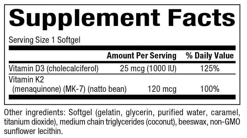 Vitamin K2 and D3 60Softgels
