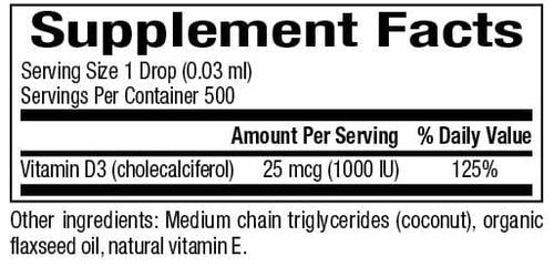 Vitamin D3 Drops 1000 IU 0.5 fl oz (15 mL)Liquid