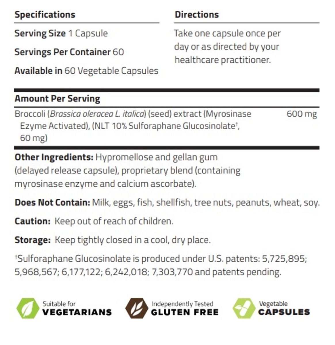 BrocColinate Activated 60Veggie Caps