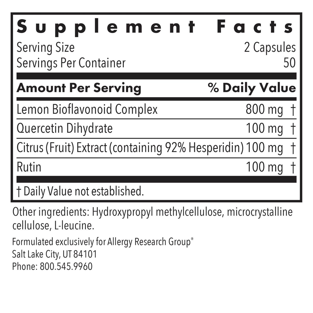 Quercetin Bioflavonoids 100Veggie Caps