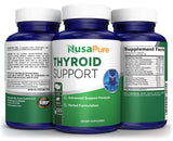 NusaPure Thyroid Support Supplement (Non-GMO) 120 caps, Ashwaganda, Iodine, Zinc, kelp, Vitamin B12, L-Tyrosine, Selenium, Copper