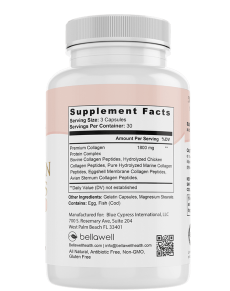 Collagen Peptides Types I, II, III, V, X by Bellawell
