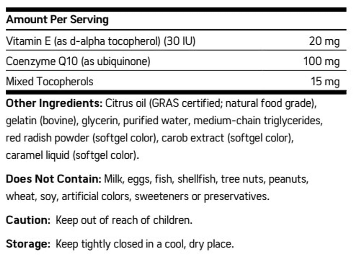 CoQ-Clear 100 Ubiquinone Softgels Citrus