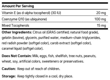 CoQ-Clear 100 Ubiquinone Softgels Citrus