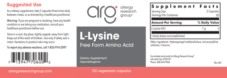 L-Lysine 100Veggie Caps