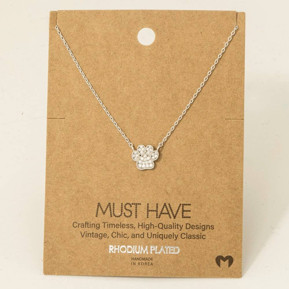 Three Dainty Hearts Necklace: Rhodium Plated