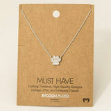 Three Dainty Hearts Necklace: Rhodium Plated