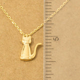Gold Dipped Cat Pendant Necklace: G