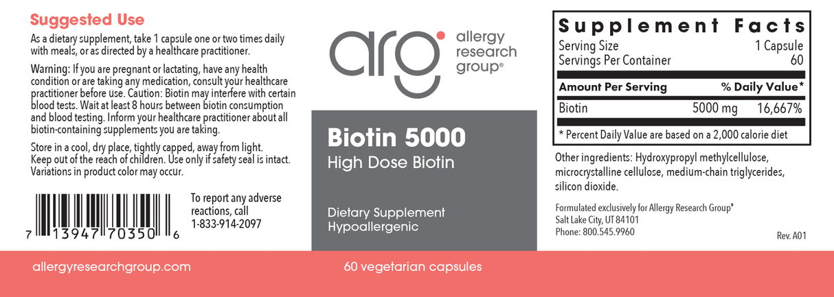 Biotin 5000 60Veggie Caps