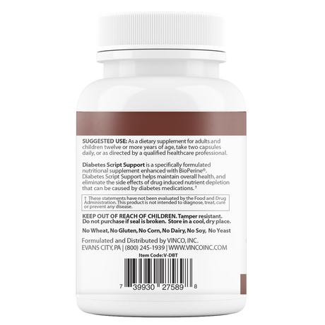 Diabetes Script Support 60 Tablets