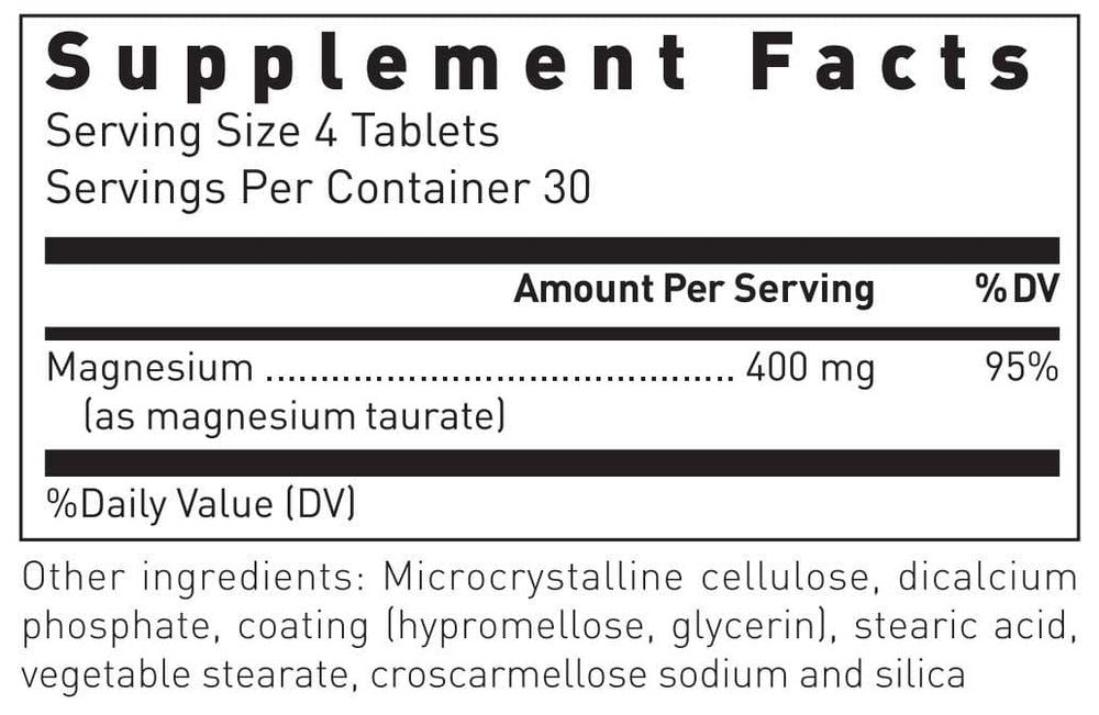 Magnesium Taurate 400 120 Tablets